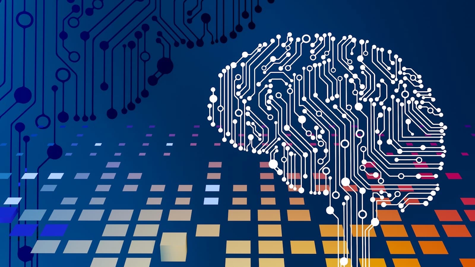 Illustration of a brain on a circuit board