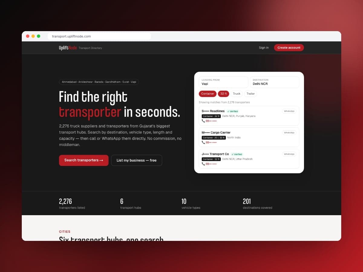Transport Directory website